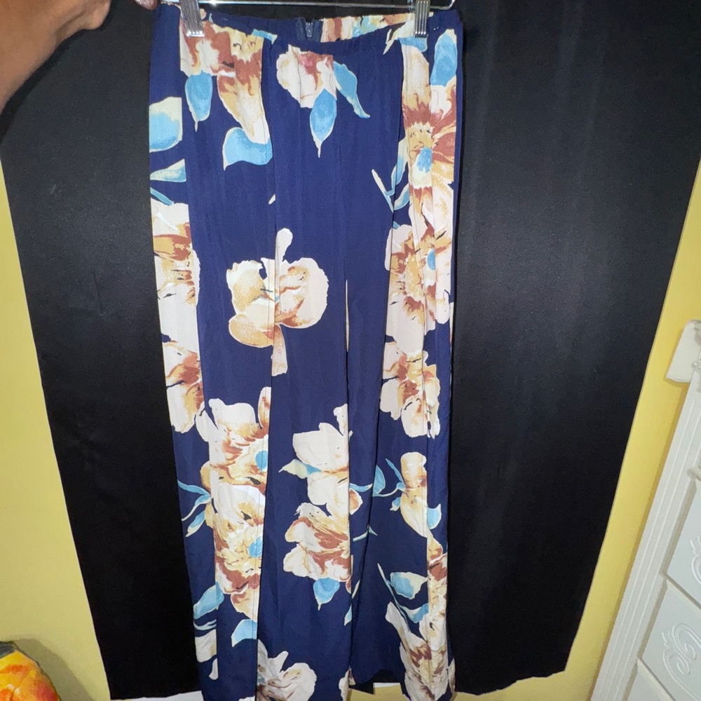 SHEIN Navy Blue Floral Maxi Skirt